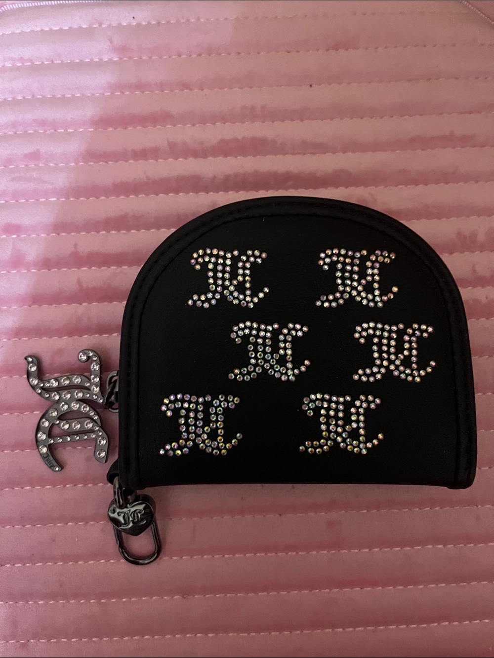 Juicy couture Crystal Embellished Black Coin Pouch